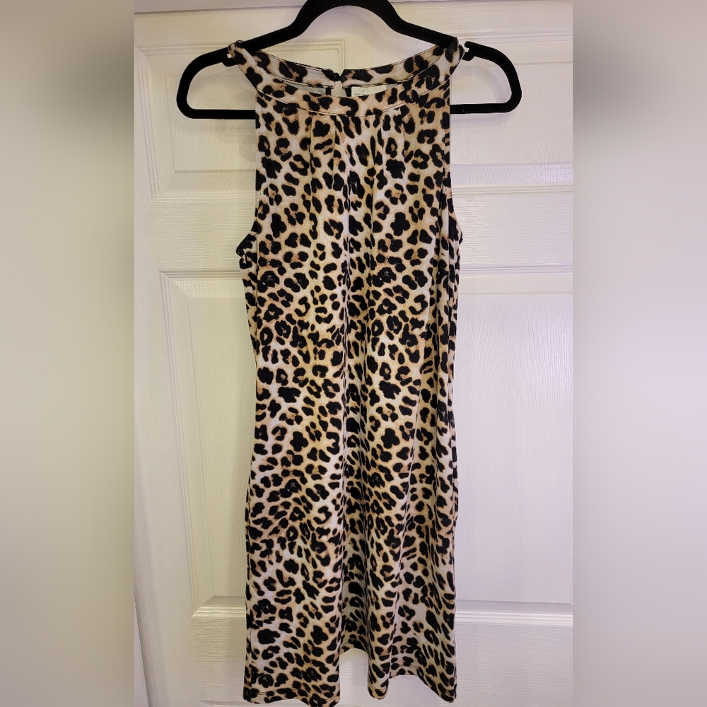 17. New York & Company Leopard Printed Sleevless Dress Size Medium